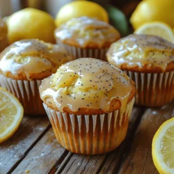 To elevate your Zesty Lemon Poppy Seed Muffins, you’ll prepare a delightful glaze that adds an extra layer of sweetness and tanginess. Here’s what you need: