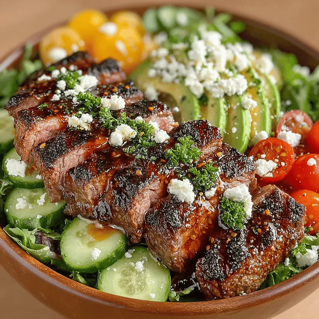 When it comes to vibrant, nutritious meals, the Zesty Lemon & Beef Salad Bowl stands out as a delightful choice. This dish elegantly combines the rich flavors of marinated flank steak with the refreshing crunch of fresh vegetables, all topped off with a zesty lemon dressing that enlivens the palate. Perfect for a light lunch or a satisfying dinner, this salad bowl not only pleases the taste buds but also packs a nutritional punch, making it an ideal addition to any health-conscious diet.