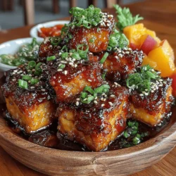 Peach Glazed Tofu is a unique and flavorful dish that showcases the harmony between sweet and savory elements. This recipe marries the luscious sweetness of ripe peaches with the savory depth of firm tofu, creating a delightful culinary experience that is both satisfying and nutritious. As a plant-based option, Peach Glazed Tofu caters to a wide range of dietary preferences, making it an excellent choice for vegans, vegetarians, and anyone looking to incorporate more wholesome meals into their diet. Whether served over rice, in a salad, or alongside grilled vegetables, this dish offers versatility that can enhance any meal.