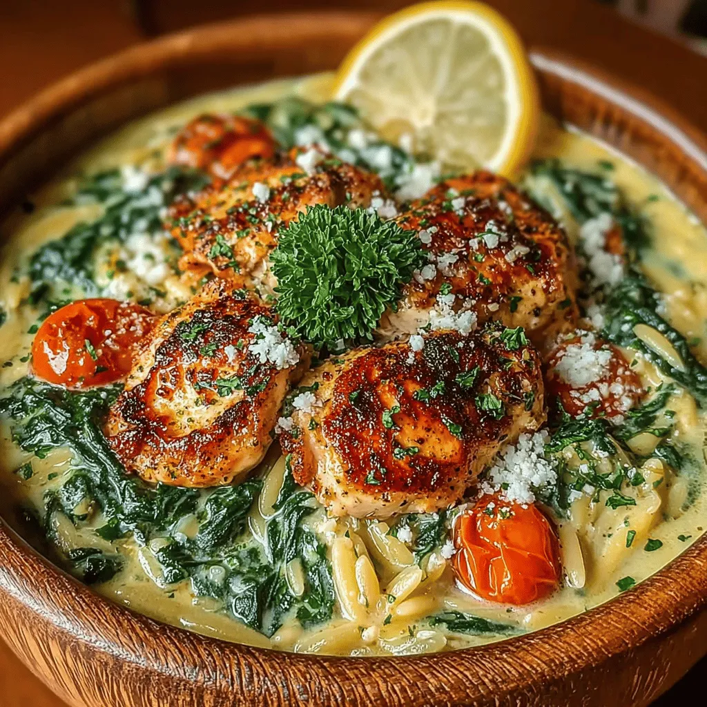 There's something truly special about a dish that evokes fond memories. For many, including myself, it’s the comforting embrace of a warm, creamy meal that transports us back to family dinners filled with laughter and love. One such cherished recipe is Creamy Spinach Feta Orzo with Chicken. This dish not only tantalizes the taste buds but also warms the heart with its vibrant colors, delightful flavors, and creamy texture that envelops each bite. Whether it’s a casual weeknight dinner or a special occasion, this meal is sure to impress.