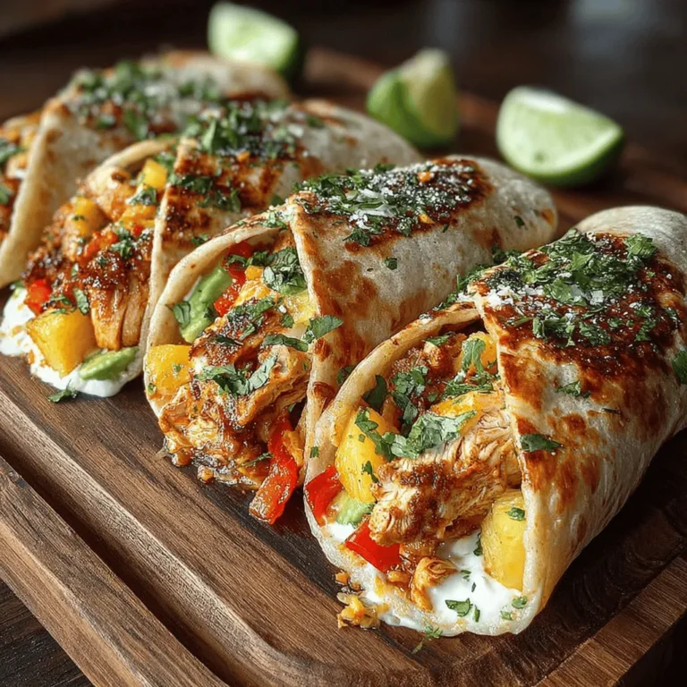 If you're on the hunt for a delightful dish that captures the essence of a tropical paradise, look no further than Tropical Pineapple Chicken Wraps. This vibrant recipe combines tender chicken, juicy pineapple, and a medley of colorful vegetables, creating a mouthwatering experience that transports your taste buds straight to the tropics. The harmonious balance of sweet, savory, and zesty flavors makes these wraps an ideal choice for casual meals, outdoor gatherings, or even festive celebrations.