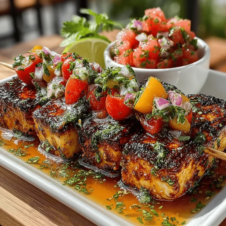 As the warm weather rolls in, nothing beats the allure of a vibrant and fresh meal enjoyed outdoors. Grilled Tofu Skewers paired with Refreshing Watermelon Salsa is an ideal dish that embodies the spirit of summer. This recipe combines the savory, smoky flavors of grilled tofu with a sweet and refreshing watermelon salsa, creating a delightful contrast that tantalizes the taste buds. Not only is this dish visually appealing with its colorful ingredients, but it is also a nutritious choice that aligns perfectly with various dietary preferences, including vegan and gluten-free diets.