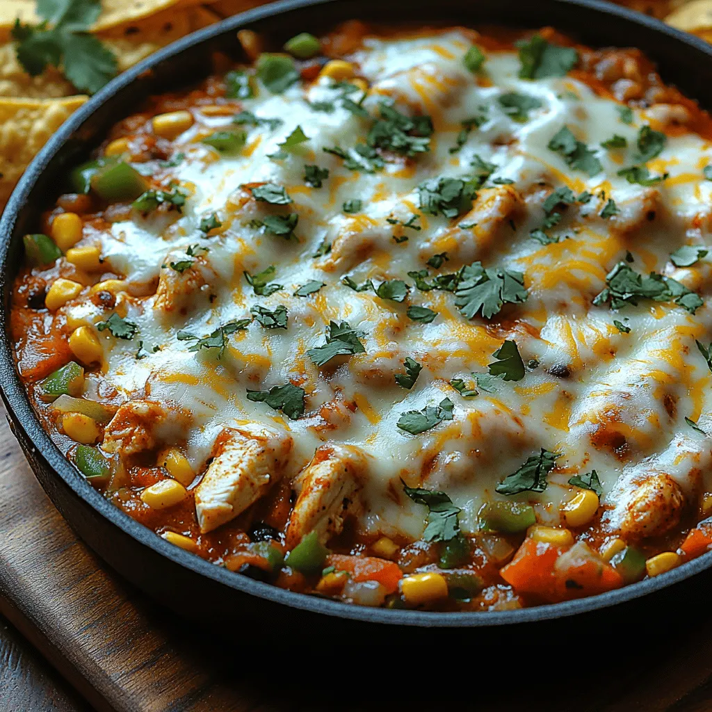 The Cheesy Delight Enchilada Skillet is a tantalizing dish that encapsulates the heart and soul of Mexican cuisine while offering the convenience of a one-pan meal. Whether you're navigating a busy weeknight or simply looking for a comforting dinner option, this recipe delivers on both flavor and ease. Imagine a medley of succulent chicken, vibrant vegetables, and creamy cheese all combined in one skillet—this dish promises to satisfy even the most discerning palates at your dinner table.
