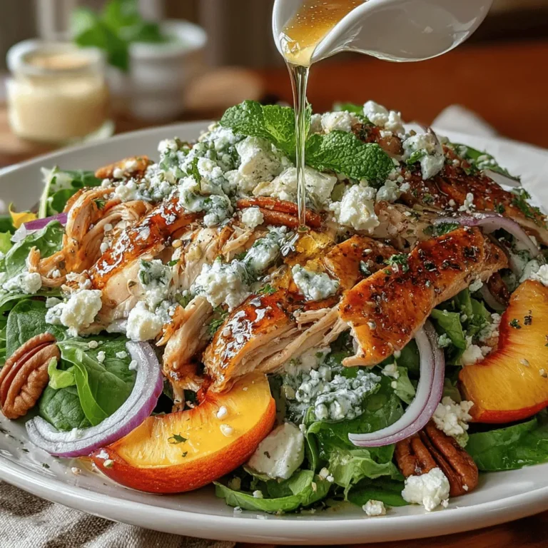 Creating the perfect dressing for your Summer Bliss Peach Basil Chicken Salad begins with a careful balance of olive oil, apple cider vinegar, and honey. The olive oil serves as the base, adding richness and healthy fats, while the apple cider vinegar introduces a tangy brightness that complements the sweetness of the peaches. Honey brings in a natural sweetness, tying the flavors together. A recommended ratio is three parts olive oil to one part vinegar, with a teaspoon of honey for every two tablespoons of vinegar. Adjust the sweetness to your preference, keeping in mind that the saltiness of the chicken and the freshness of the basil will also influence the dressing's final flavor.