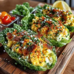 In the world of light meals and appetizers, few dishes can compete with the freshness and vibrant flavors of egg salad. This classic recipe has long been a favorite for its simplicity and versatility, making it a staple for picnics, brunches, or a quick lunch at home. The Fresh & Zesty Egg Salad Lettuce Boats take this beloved dish to another level by introducing a low-carb alternative that not only pleases the palate but also adds a colorful presentation to your table.