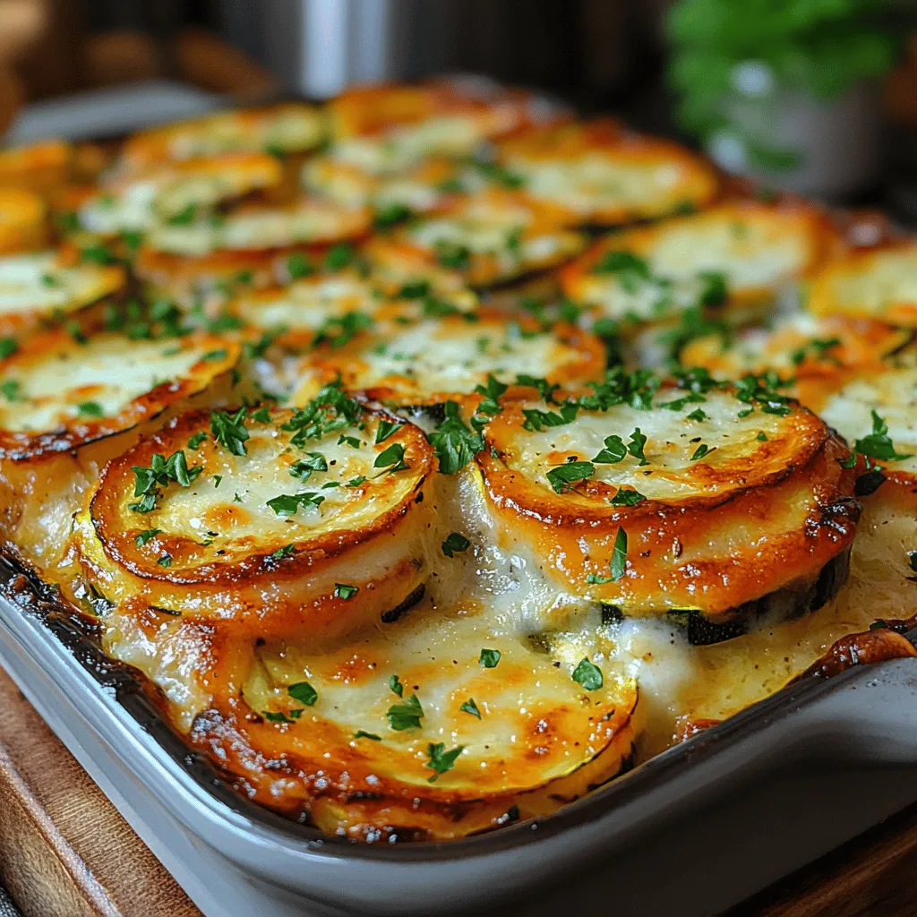 In addition to the zucchini and cheese, the following ingredients create a rich and flavorful dish: