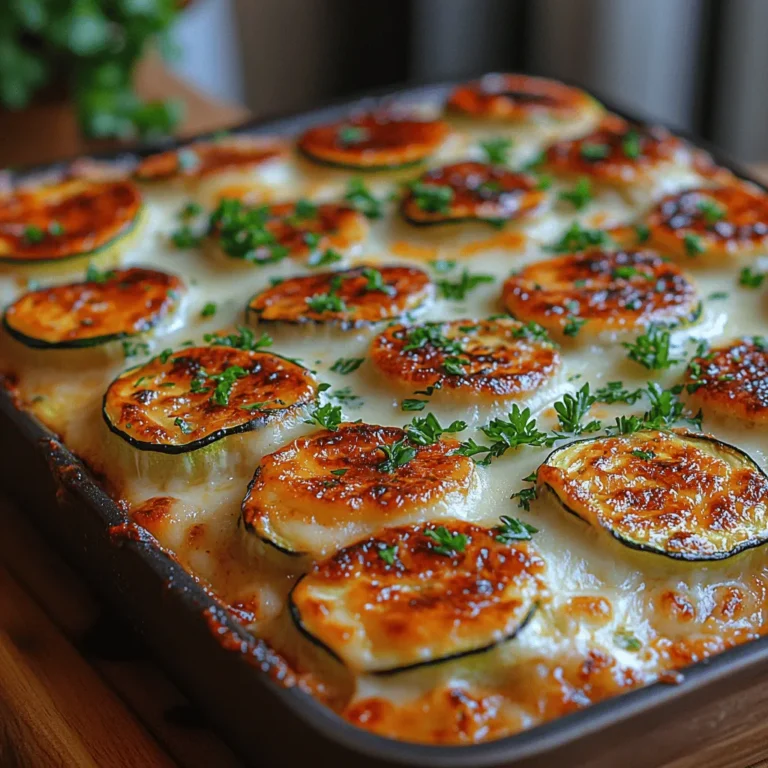 In addition to the zucchini and cheese, the following ingredients create a rich and flavorful dish:
