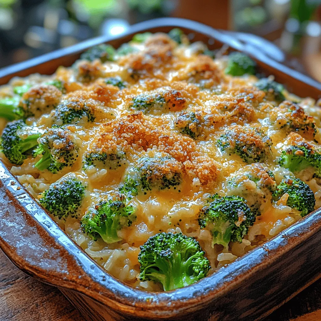 Creamy Broccoli Rice Bake is a delightful casserole that combines the earthy flavors of fresh broccoli with fluffy rice, all enveloped in a rich, creamy sauce that is sure to please even the pickiest eaters. This dish embodies the essence of comfort food, making it an ideal choice for family gatherings, potlucks, or a cozy weeknight dinner. The marriage of textures—from the tender broccoli to the creamy rice—creates a satisfying experience that warms the heart and soul.