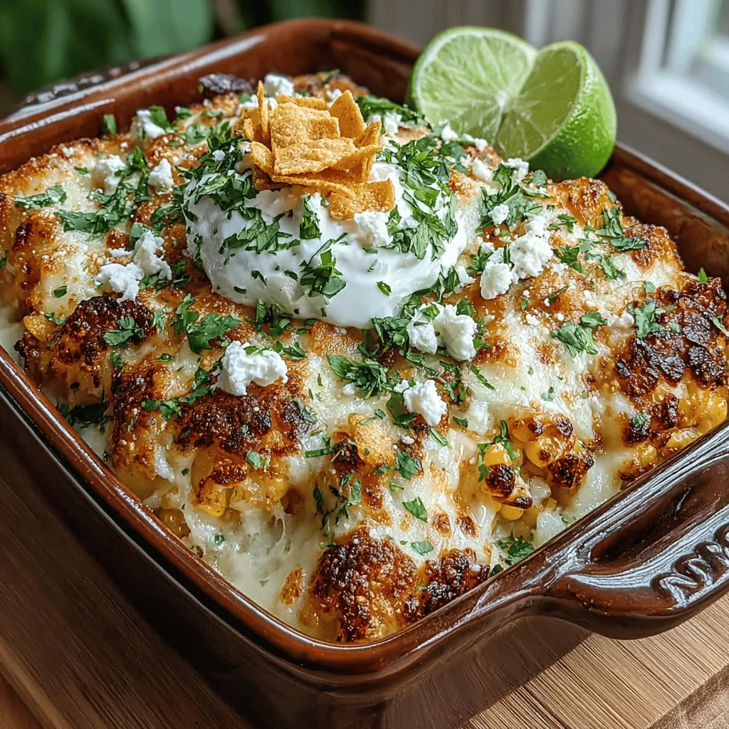 Immerse yourself in the vibrant flavors of Mexico with the Sizzling Mexican Street Corn Bake, a dish that encapsulates the essence of the beloved street food known as 