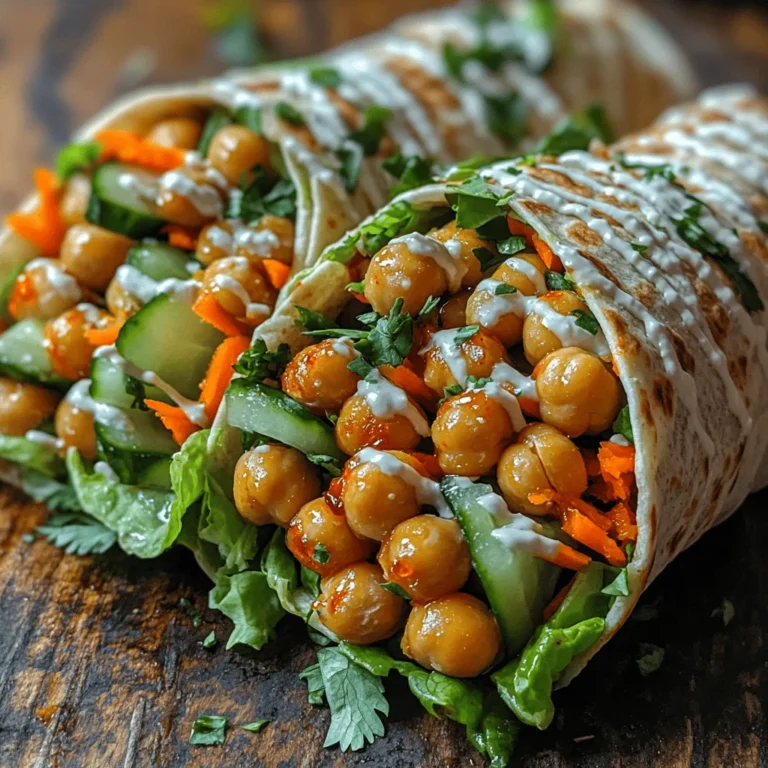 To create these mouthwatering Crunchy Sriracha Chickpea Wraps, you’ll need a handful of simple ingredients. Each component plays a vital role in achieving that perfect balance of flavor and texture, ensuring that every bite is a delight. Here’s a detailed list of what you’ll need:
