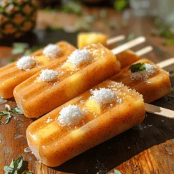 As the sun shines brighter and temperatures rise, summer beckons us to indulge in refreshing treats that not only cool us off but also satisfy our sweet cravings. Among the myriad of summer delights, few can rival the allure of Tropical Bliss Frozen Coconut Pineapple Pops. This delightful recipe encapsulates the essence of summer with its vibrant blend of creamy coconut and juicy pineapple, creating a popsicle that is both indulgent and health-conscious. Perfect for poolside parties, backyard barbecues, or simply enjoying a quiet afternoon, these frozen pops promise to be a hit with family and friends alike.