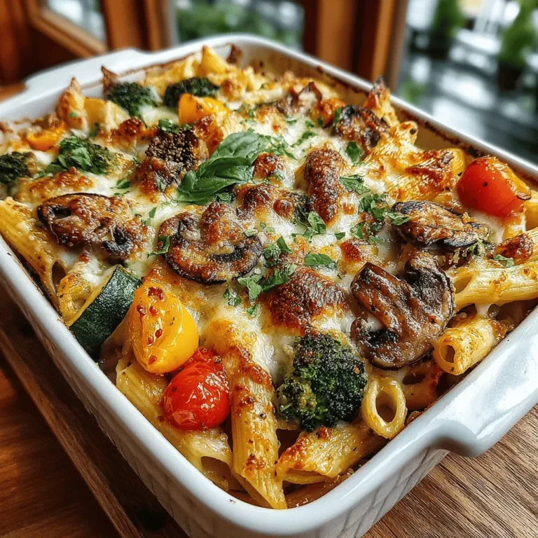 Life has a way of leading us to our favorite recipes, often through a simple moment or memory. For many, cooking is not just a necessity; it's a cherished ritual that brings warmth and joy to everyday life. My journey to discovering the Roasted Veggie Alfredo Pasta Bake happened on a chilly autumn evening, a time when the air turns crisp, and the landscape is painted with a palette of fiery reds and oranges. It was the perfect backdrop for a culinary adventure; I found myself experimenting in the kitchen, surrounded by the vibrant colors of fresh vegetables. As I tossed together a medley of seasonal produce, the idea for this comforting pasta bake took shape, ultimately becoming a staple in my home.