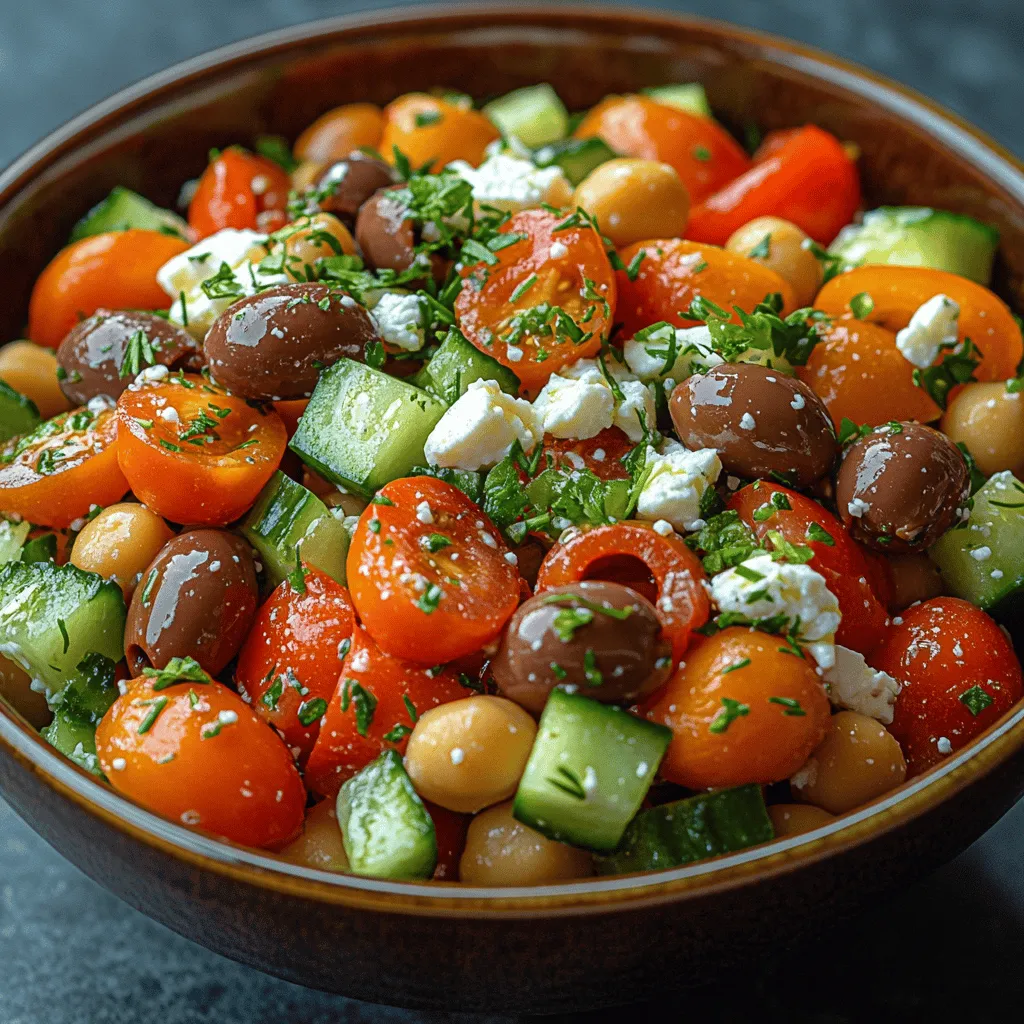 The Fresh & Zesty Greek Chickpea Salad is a vibrant and invigorating dish that perfectly embodies the spirit of Mediterranean cuisine. This salad not only tantalizes the taste buds with its explosion of flavors but also serves as a wholesome, easy-to-prepare option for those seeking a healthier diet. With the increasing popularity of chickpeas as a versatile ingredient, this recipe stands out for its simplicity and nutritional benefits, making it a go-to choice for various occasions, from casual family dinners to lively potlucks and sunny picnics.