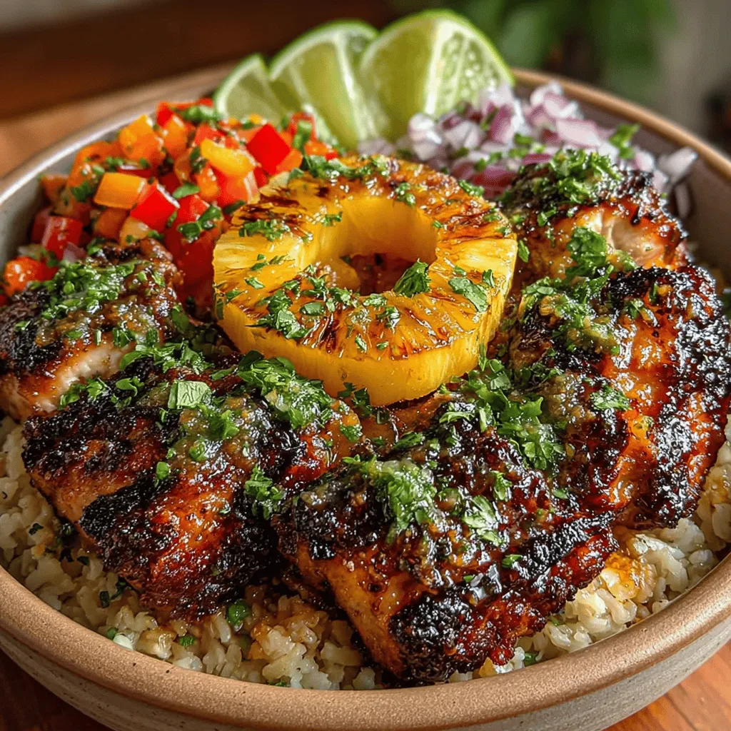 Are you looking for a dish that combines bold flavors, vibrant colors, and a healthy twist? Look no further than Grilled Pineapple Chicken Bowls. This delightful meal not only tantalizes your taste buds with the perfect balance of sweet and savory but also offers a visually appealing presentation that makes it ideal for any occasion—whether you're hosting a summer barbecue or simply enjoying a weeknight dinner at home.