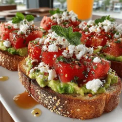 Avocado toast has taken the culinary world by storm in recent years, evolving from a simple breakfast option to a trendy staple in cafes and homes alike. Its versatility, combined with the creamy texture and rich flavor of avocados, has inspired countless variations. As food enthusiasts seek out unique toppings to elevate their toast game, the Watermelon Avocado Delight Toast emerges as a refreshing and vibrant twist on this beloved dish. This recipe not only captures the essence of summer but also appeals to health-conscious eaters looking for nourishing and delicious options.