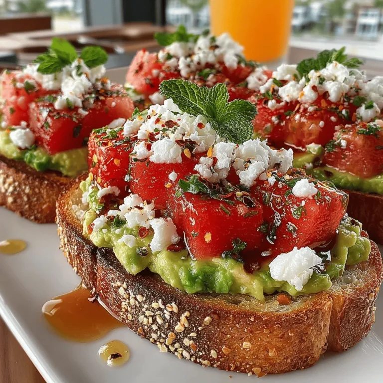 Avocado toast has taken the culinary world by storm in recent years, evolving from a simple breakfast option to a trendy staple in cafes and homes alike. Its versatility, combined with the creamy texture and rich flavor of avocados, has inspired countless variations. As food enthusiasts seek out unique toppings to elevate their toast game, the Watermelon Avocado Delight Toast emerges as a refreshing and vibrant twist on this beloved dish. This recipe not only captures the essence of summer but also appeals to health-conscious eaters looking for nourishing and delicious options.
