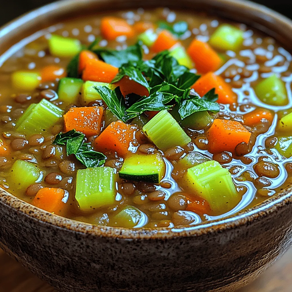 To finish off your Hearty Vegetable Lentil Soup with a burst of freshness, don't forget to add a tablespoon of lemon juice just before serving. This small yet mighty addition brightens the flavors, enhancing the overall taste profile of the soup and adding a refreshing zing that perfectly balances the earthiness of the lentils and vegetables.