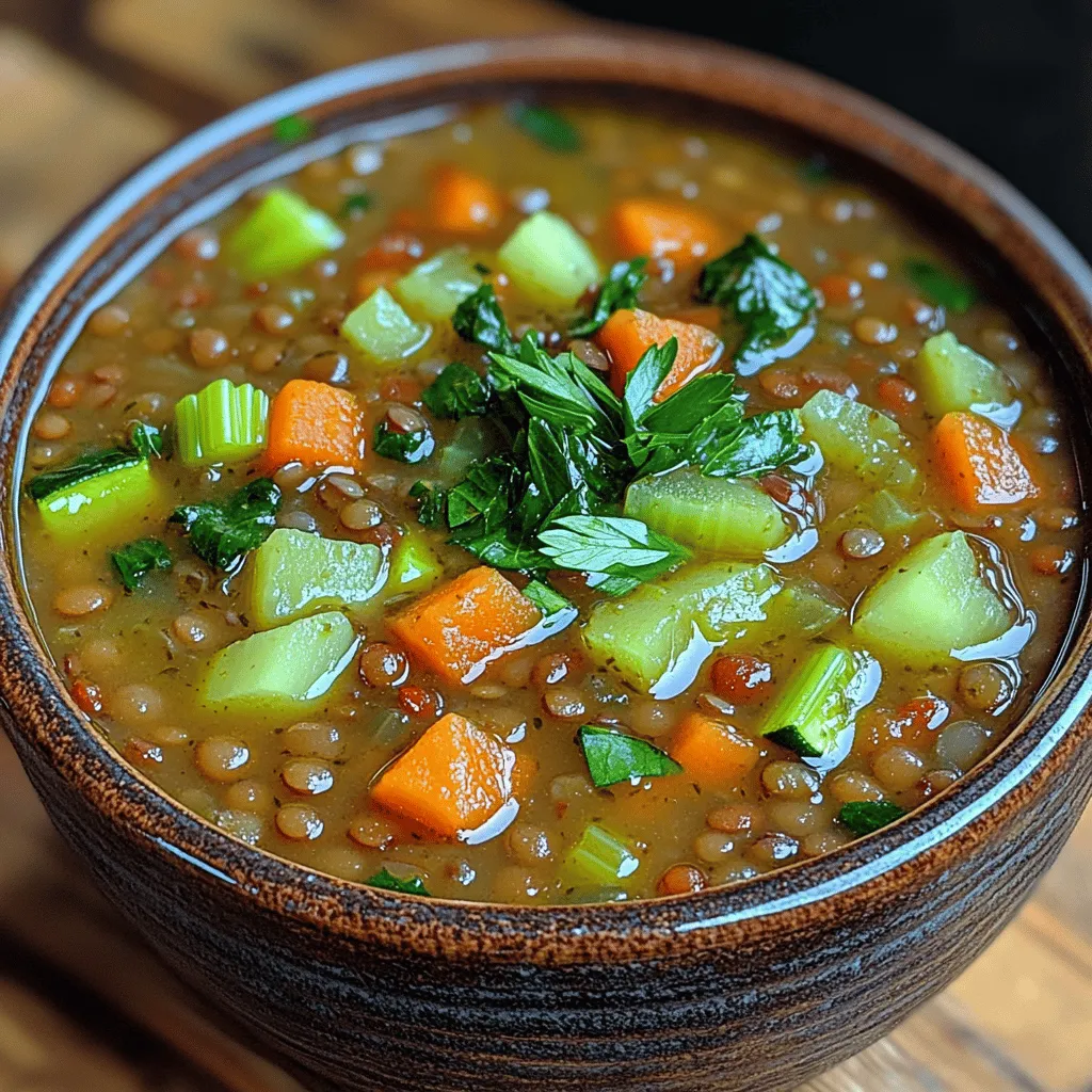 To finish off your Hearty Vegetable Lentil Soup with a burst of freshness, don't forget to add a tablespoon of lemon juice just before serving. This small yet mighty addition brightens the flavors, enhancing the overall taste profile of the soup and adding a refreshing zing that perfectly balances the earthiness of the lentils and vegetables.