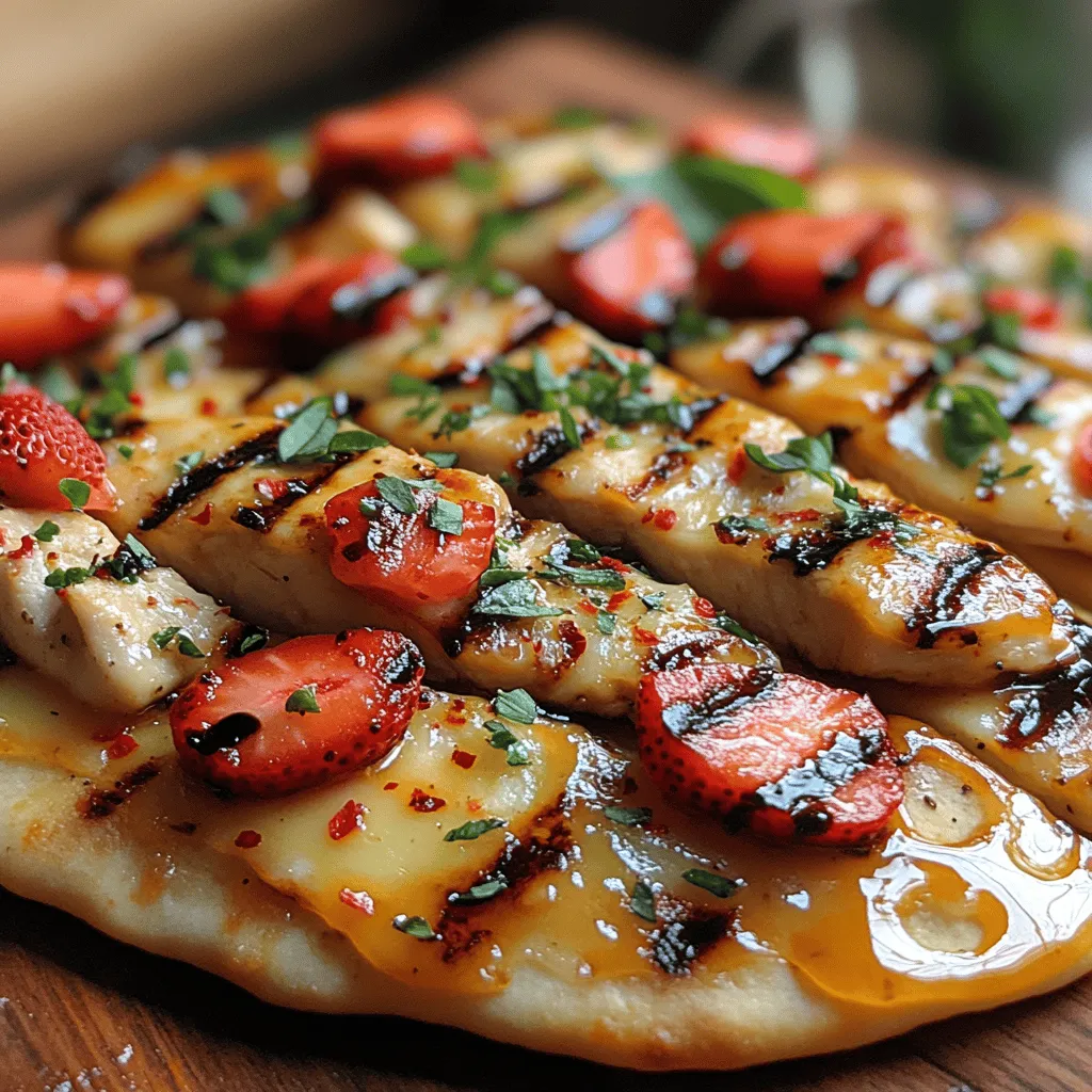 Strawberry Basil Chicken Flatbread is a vibrant and delicious dish that beautifully combines the sweetness of ripe strawberries with the aromatic freshness of basil, all atop a warm, crispy flatbread. This unique recipe has gained popularity for its delightful fusion of flavors, making it a standout option for those looking to impress at summer gatherings or simply seeking a fresh twist on a weeknight dinner. The marriage of sweet and savory elements in this dish not only tantalizes the taste buds but also offers a feast for the eyes, showcasing a colorful array of ingredients that are as appealing as they are delicious.