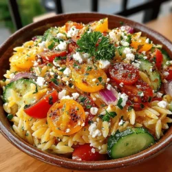 Zesty Lemon Feta Orzo Pasta Salad