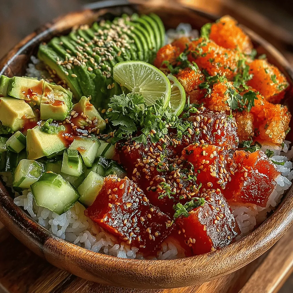 If you’re searching for a dish that combines vibrant flavors, nutritional benefits, and the essence of gourmet dining at home, look no further than Fiery Tuna & Creamy Avocado Bowls. This recipe marries the freshness of sushi with a spicy twist, creating a delightful meal that appeals to sushi lovers and health-conscious eaters alike. With its colorful presentation and rich taste, this dish makes for an excellent choice whether you're hosting a dinner party or simply enjoying a quick, nutritious lunch.