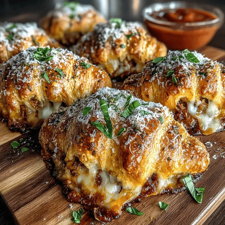 To achieve the perfect chicken mixture for your mini chicken parm crescent melts, start with cooked chicken that is finely shredded or chopped. Rotisserie chicken works wonderfully for this recipe, saving you time and adding a depth of flavor. If you're using raw chicken, ensure it's cooked thoroughly, seasoned, and cooled before proceeding.
