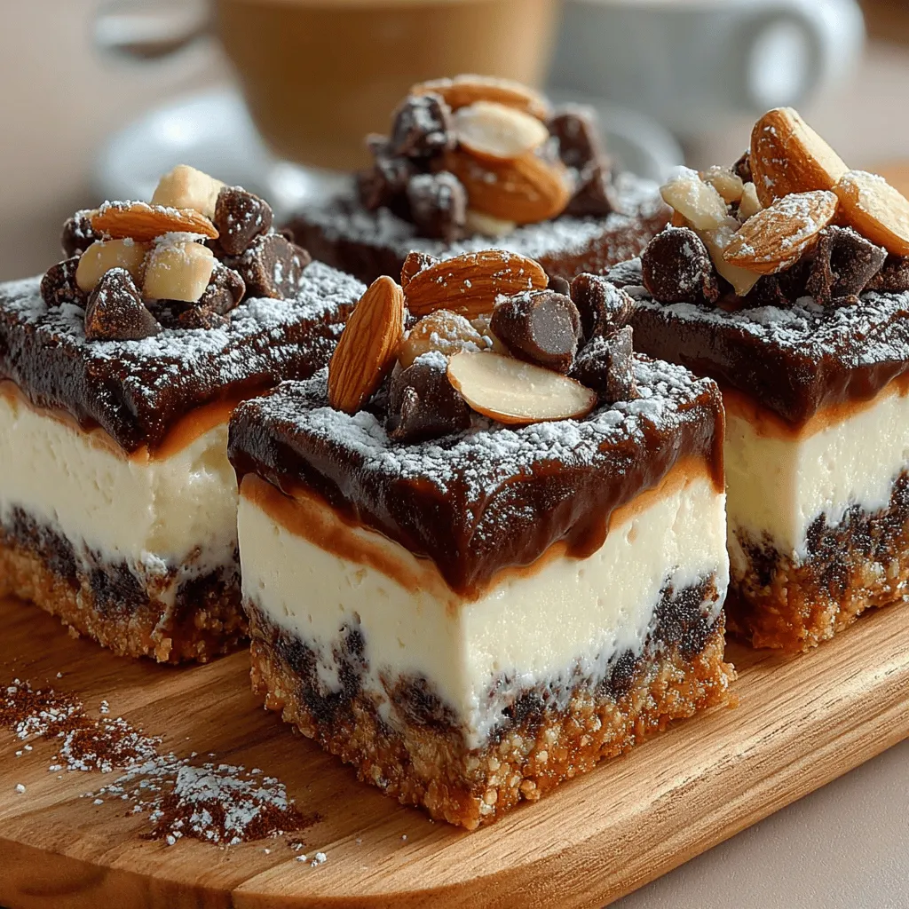 If you're on the lookout for a dessert that perfectly balances indulgence and health, the Chilled Mocha Almond Delight Squares are a must-try. This delightful treat combines the rich flavors of chocolate and coffee with the creamy texture of Greek yogurt and the nutty crunch of almonds, creating a refreshing dessert that will satisfy your sweet tooth without derailing your health goals. Perfect for summer gatherings, family celebrations, or simply as a delicious afternoon snack, these squares can be enjoyed by everyone, making them a versatile addition to your recipe repertoire.