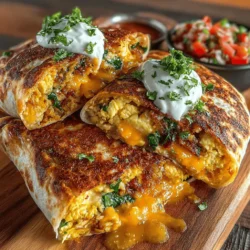 Spicy Green Chili Egg Breakfast Burritos