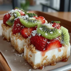 When making Frozen Strawberry Kiwi Yogurt Bark, one crucial step is pressing the fruit into the yogurt mixture. This process is essential for ensuring that the fruit stays in place and doesn’t slide off when the bark is frozen. By gently pressing the strawberries and kiwis into the yogurt, you create a solid bond that improves the overall stability of the bark. This technique not only prevents the toppings from becoming detached but also allows the flavors to meld beautifully, resulting in a delightful bite every time.