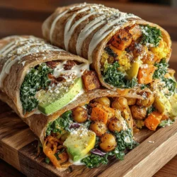Spiced Roasted Sweet Potato Chickpea Wraps
