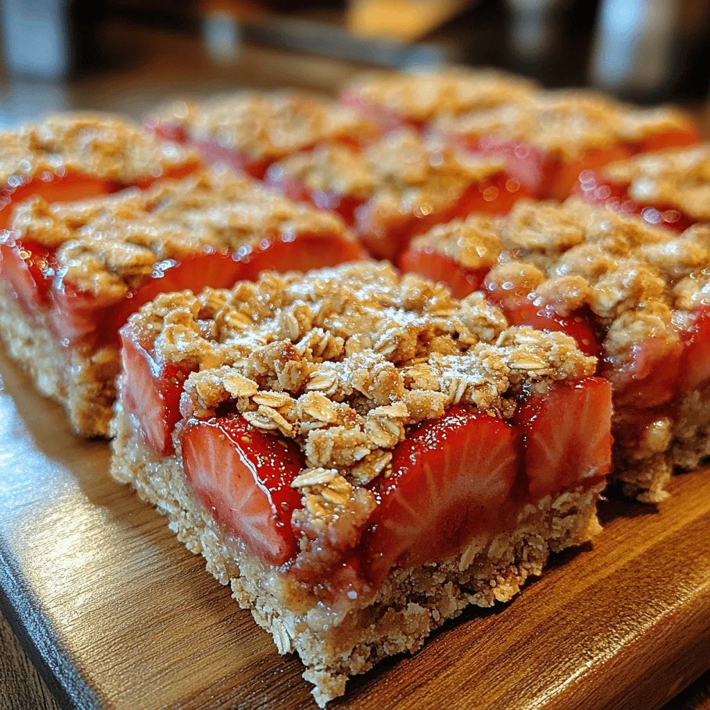 Strawberry oat crumble bars are a delightful dessert that perfectly balance sweet and tart flavors while offering a satisfying crunch. These bars combine the juicy, vibrant taste of fresh strawberries with a buttery, crumbly oat topping, creating a treat that’s not only delicious but also visually appealing. Their inviting aroma and vibrant color make them a perfect addition to any gathering, whether it’s a family picnic, a potluck, or just a cozy evening at home.