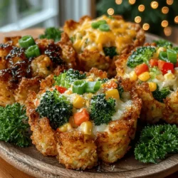 The foundation of any successful recipe lies in its ingredients, and the Mini Veggie Tater Tot Cups are no exception. This dish is built upon a few key components that come together to create a delicious and nutritious offering.