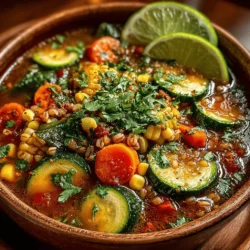 Hearty Hatch Chili Veggie Soup with Barley