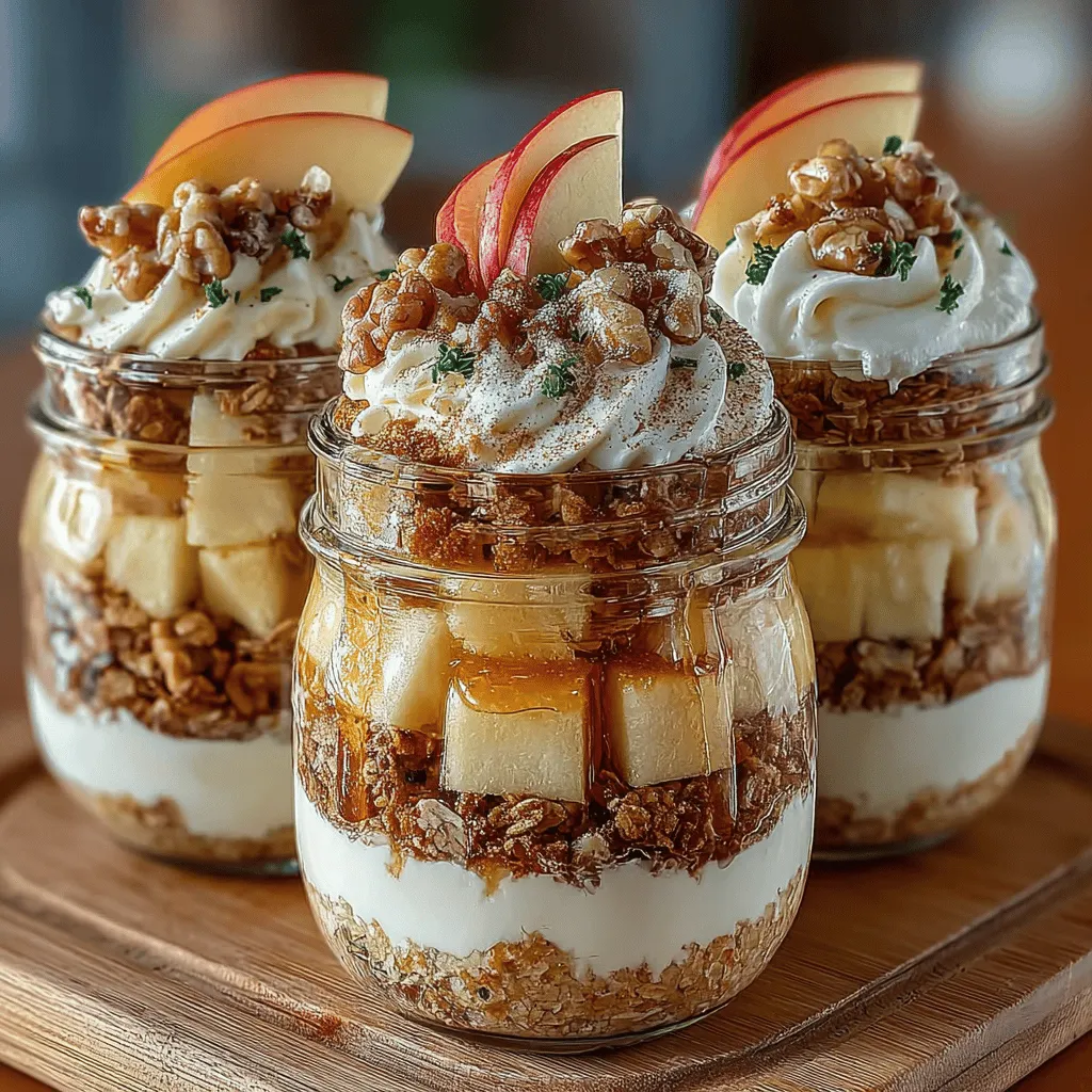 In the ever-evolving landscape of healthy snacking, the Heavenly Apple Granola Parfait Snack Jars stand out as a deliciously nutritious option that caters to both the palate and the body. This recipe masterfully combines crunchy granola, creamy Greek yogurt, and sweet, spiced apples, creating a visually stunning and satisfying treat. Whether enjoyed as a wholesome breakfast or a delightful afternoon snack, these parfaits are perfect for anyone seeking a balance of taste and nutrition.