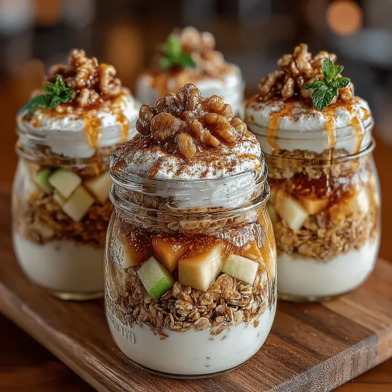 In the ever-evolving landscape of healthy snacking, the Heavenly Apple Granola Parfait Snack Jars stand out as a deliciously nutritious option that caters to both the palate and the body. This recipe masterfully combines crunchy granola, creamy Greek yogurt, and sweet, spiced apples, creating a visually stunning and satisfying treat. Whether enjoyed as a wholesome breakfast or a delightful afternoon snack, these parfaits are perfect for anyone seeking a balance of taste and nutrition.
